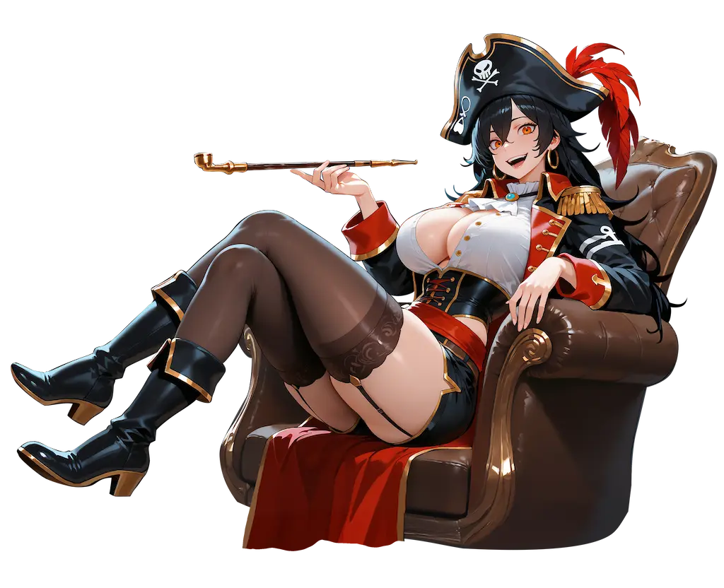 Mave seated in the captain's chair